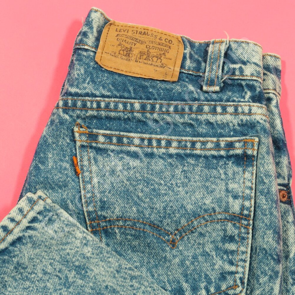 Vintage Levis 705 Jeans Womens 29 Blue Acid Wash Student Straight Fit Punk 80s